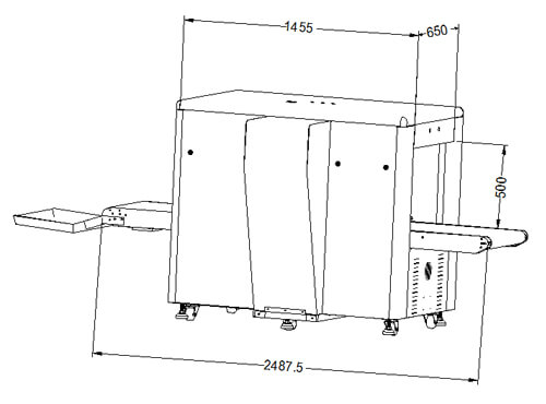 LD-6550D通道式X光安檢機(jī)尺寸